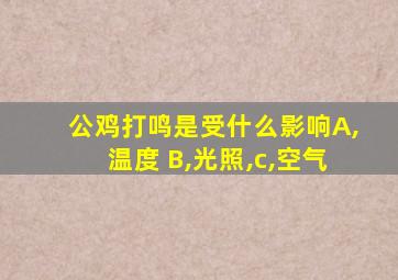 公鸡打鸣是受什么影响A,温度 B,光照,c,空气